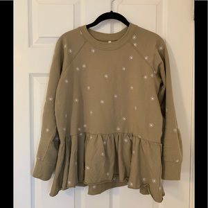 Women’s sweatshirt with embroidered daisies